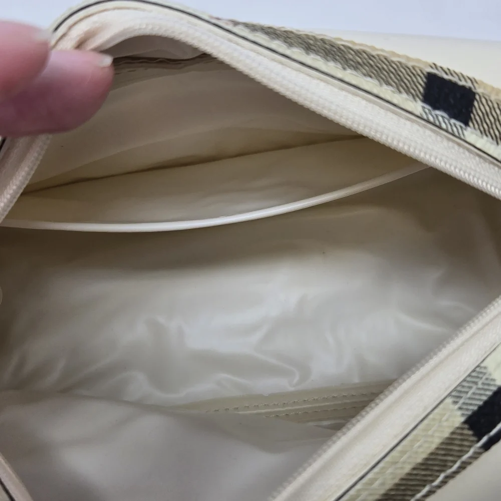 NWT BURBERRY FRAGRANCE TRAVEL POUCH CREAM NOVA CHECK PLAID COSMETIC MAKEUP CASE - Picture 10 of 14